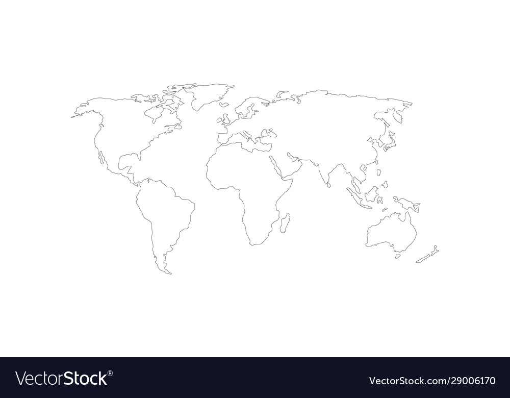 Linear world map editable stroke isolated