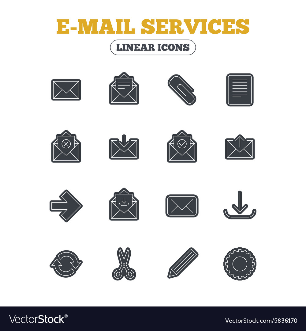 Mail services icons clip and download