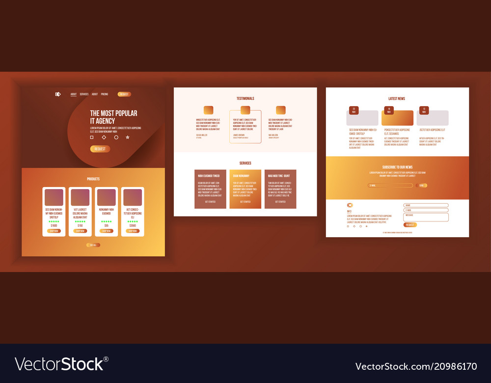 Main web page design website business vector image Main web page design website business