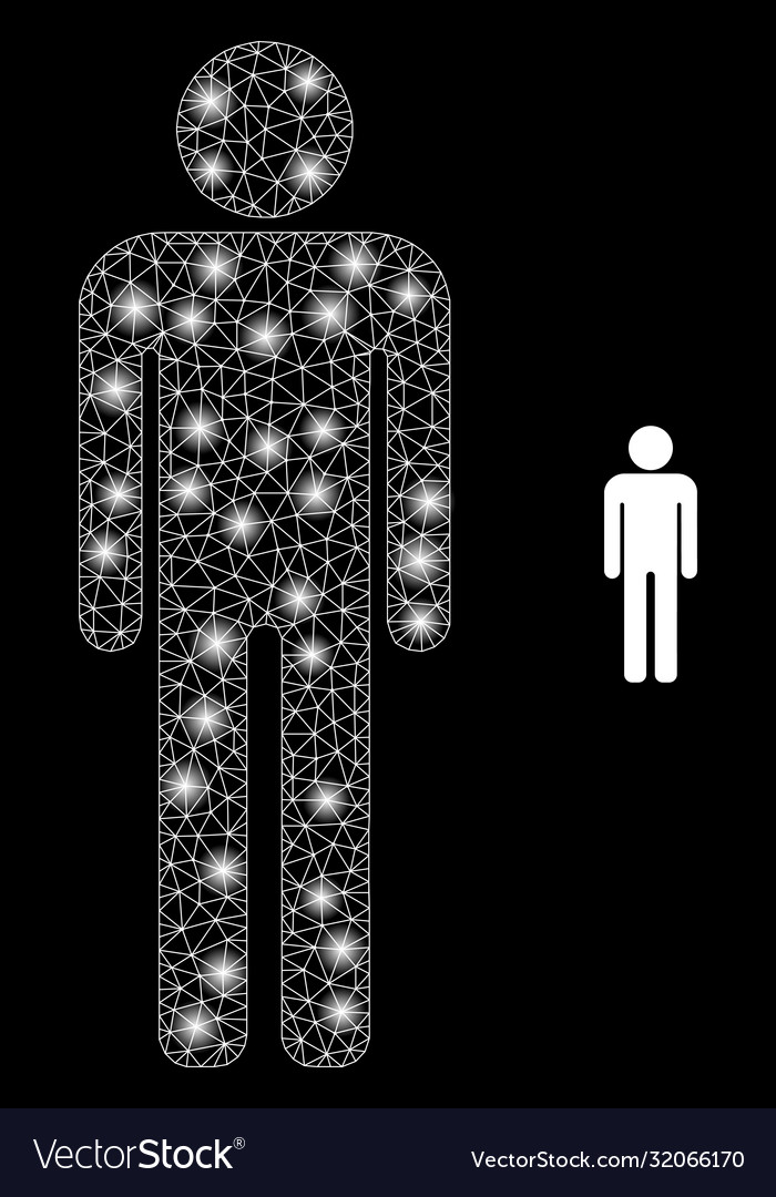 Man figure - bright web net with glare spots