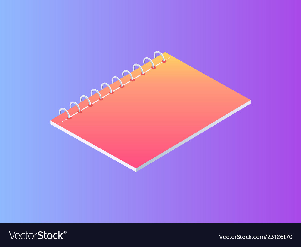 Neon notebook on spring isolated badge vector image Neon notebook on spring isolated badge