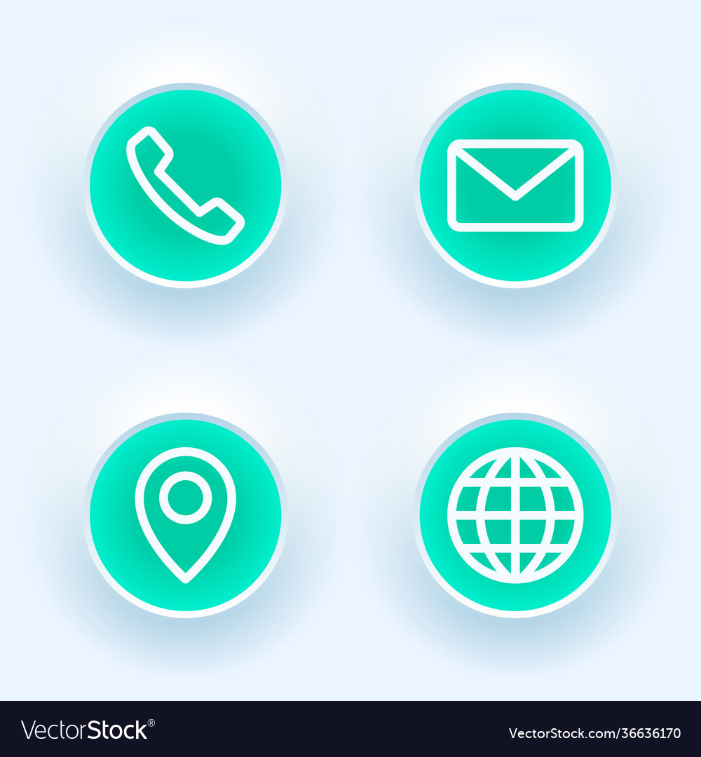 Neumorphic Visitenkarten-Symbole setzen Telefon-E-Mail vector image Neumorphic Visitenkarten-Symbole setzen Telefon-E-Mail