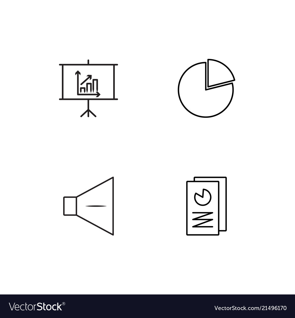Office linear icons set simple outline