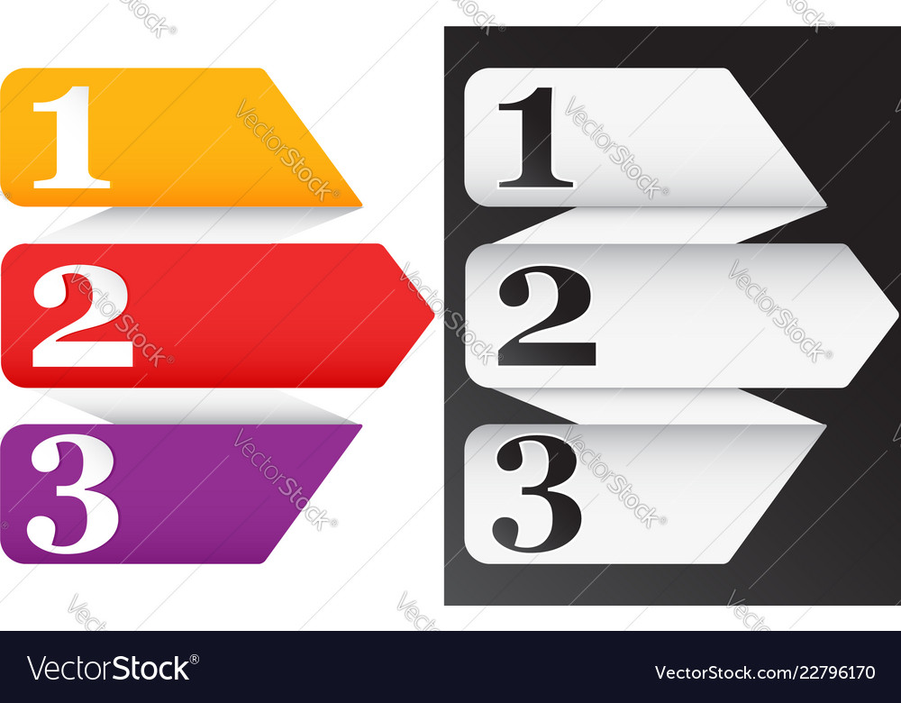 One two three four five progress icons Vector Image One two three four five progress icons