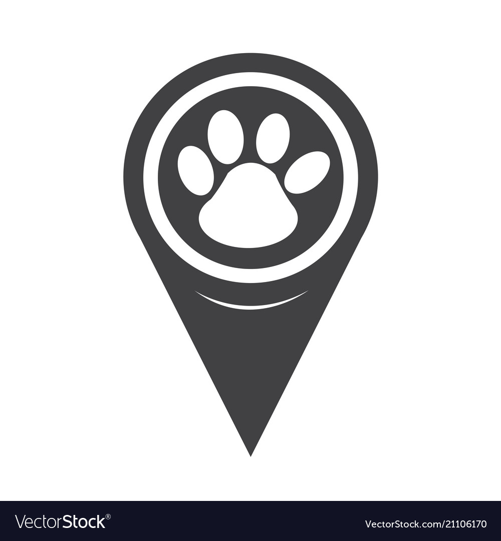 Paw Print Map Pointer Icon