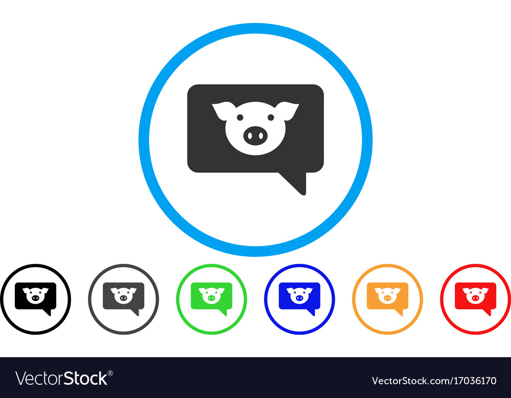 Pig message rounded icon