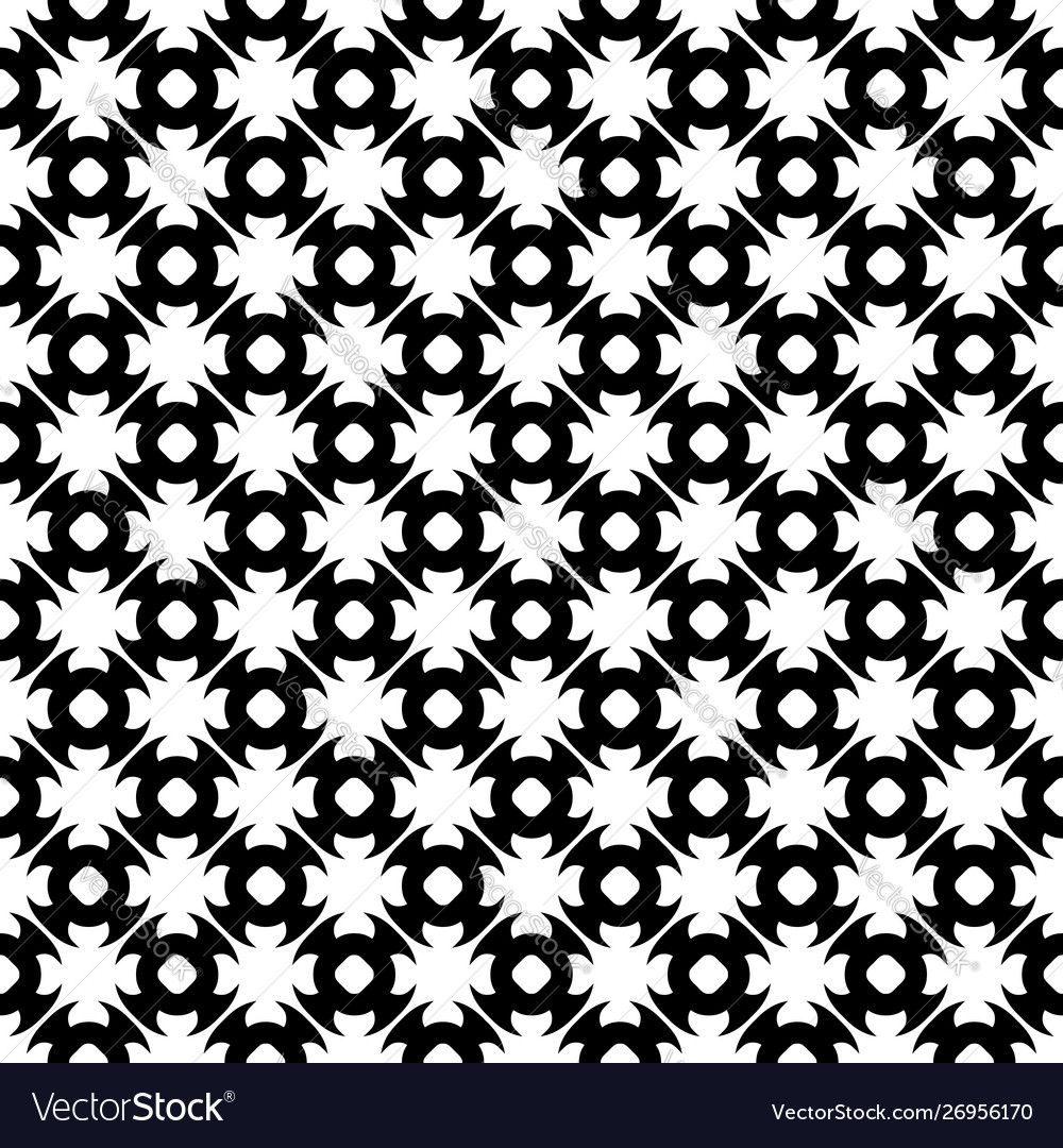 Seamless pattern floral black white texture Vector Image