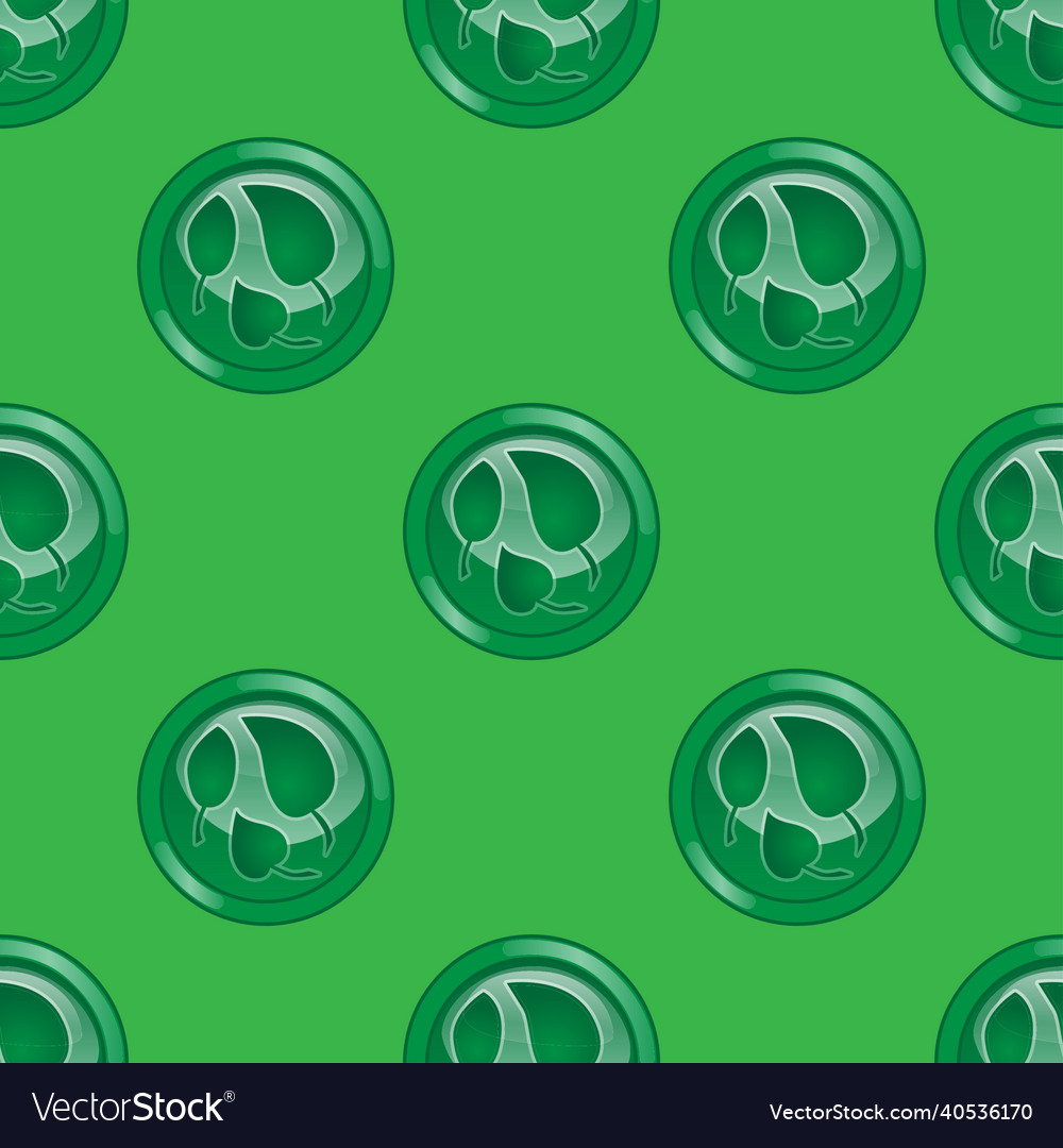 Seamless pattern of leaves button