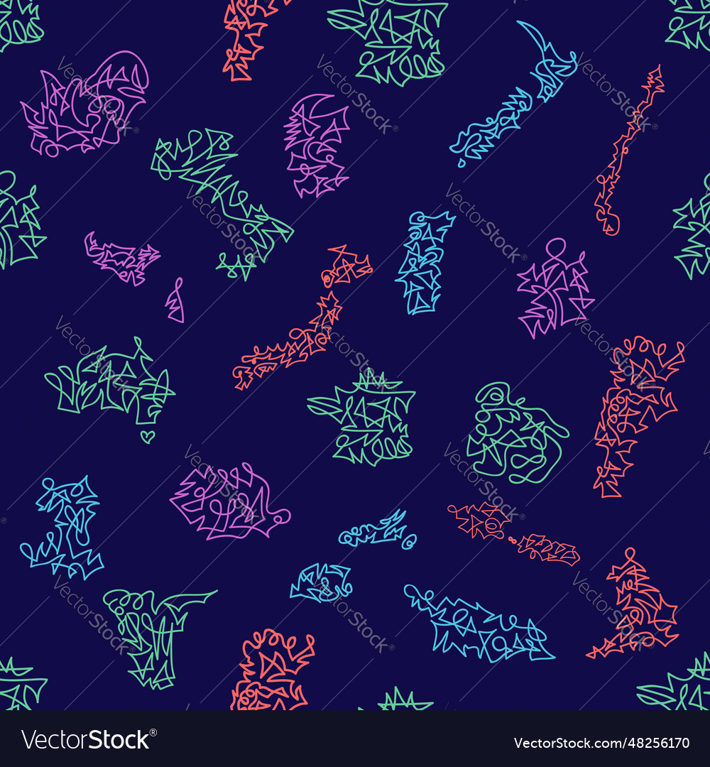 Seamless pattern with an abstract map of rugby