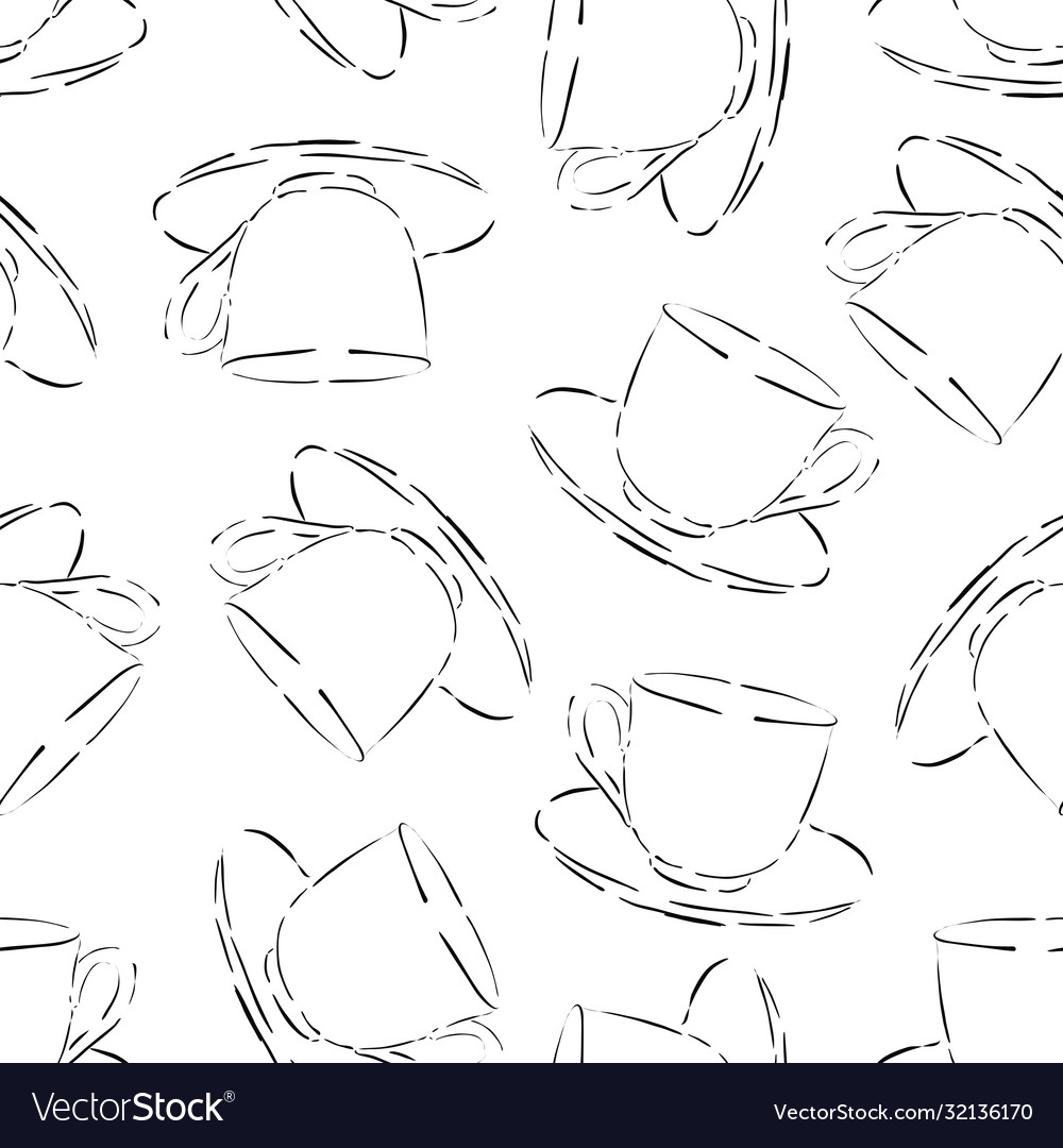 Seamless pattern with cups vector image Seamless pattern with cups