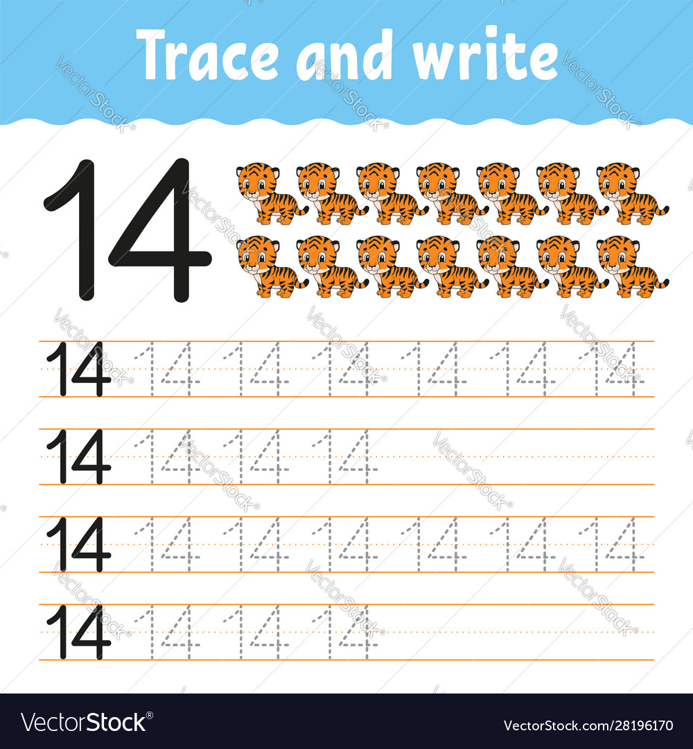 Trace and write handwriting practice learning Vector Image Trace and write handwriting practice learning