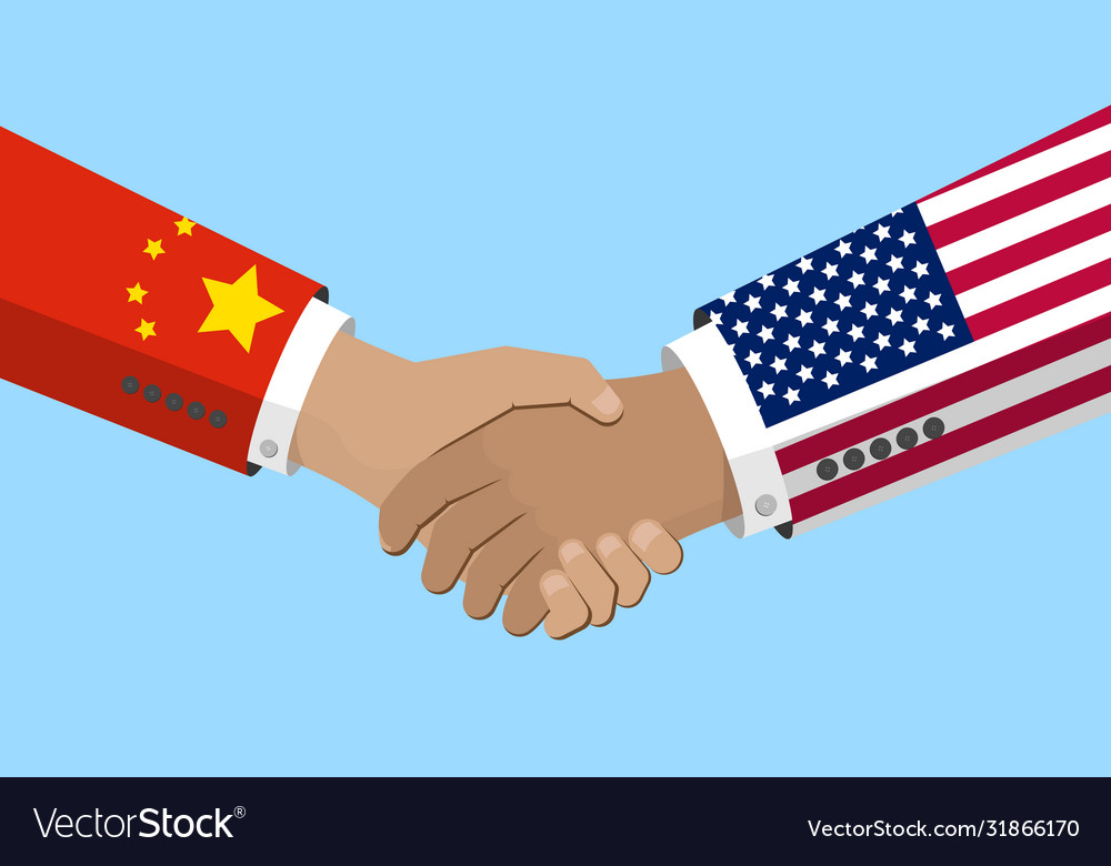 Usa and china relations concept Royalty Free Vector Image