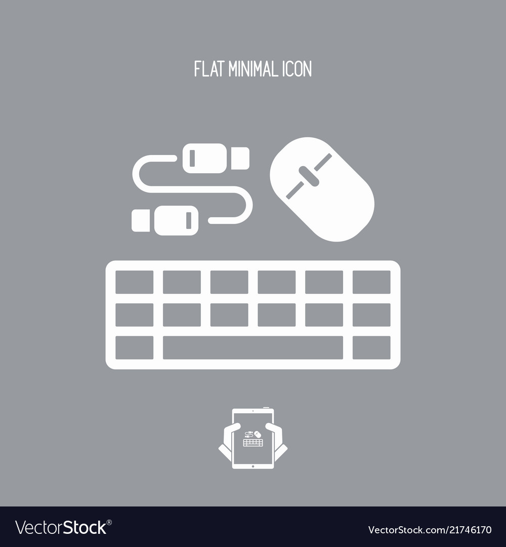 Usb mouse and keyboard - flat minimal icon Vector Image Usb mouse and keyboard - flat minimal icon