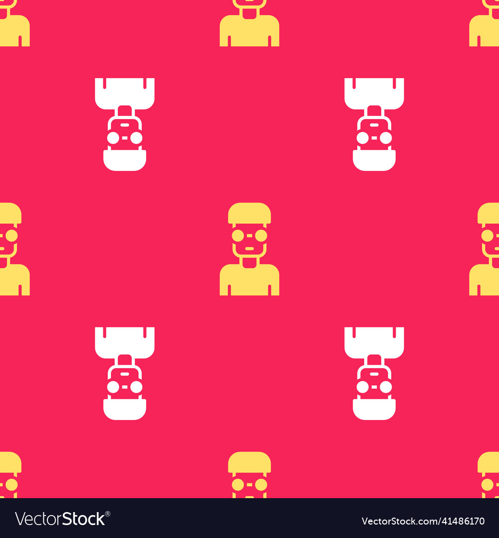 Gelb nerd geek icon isoliert nahtloses Muster vector image Gelb nerd geek icon isoliert nahtloses Muster