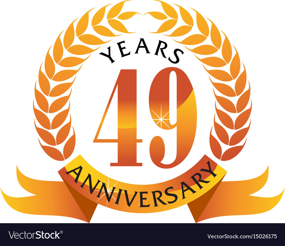 49 years ribbon anniversary Royalty Free Vector Image