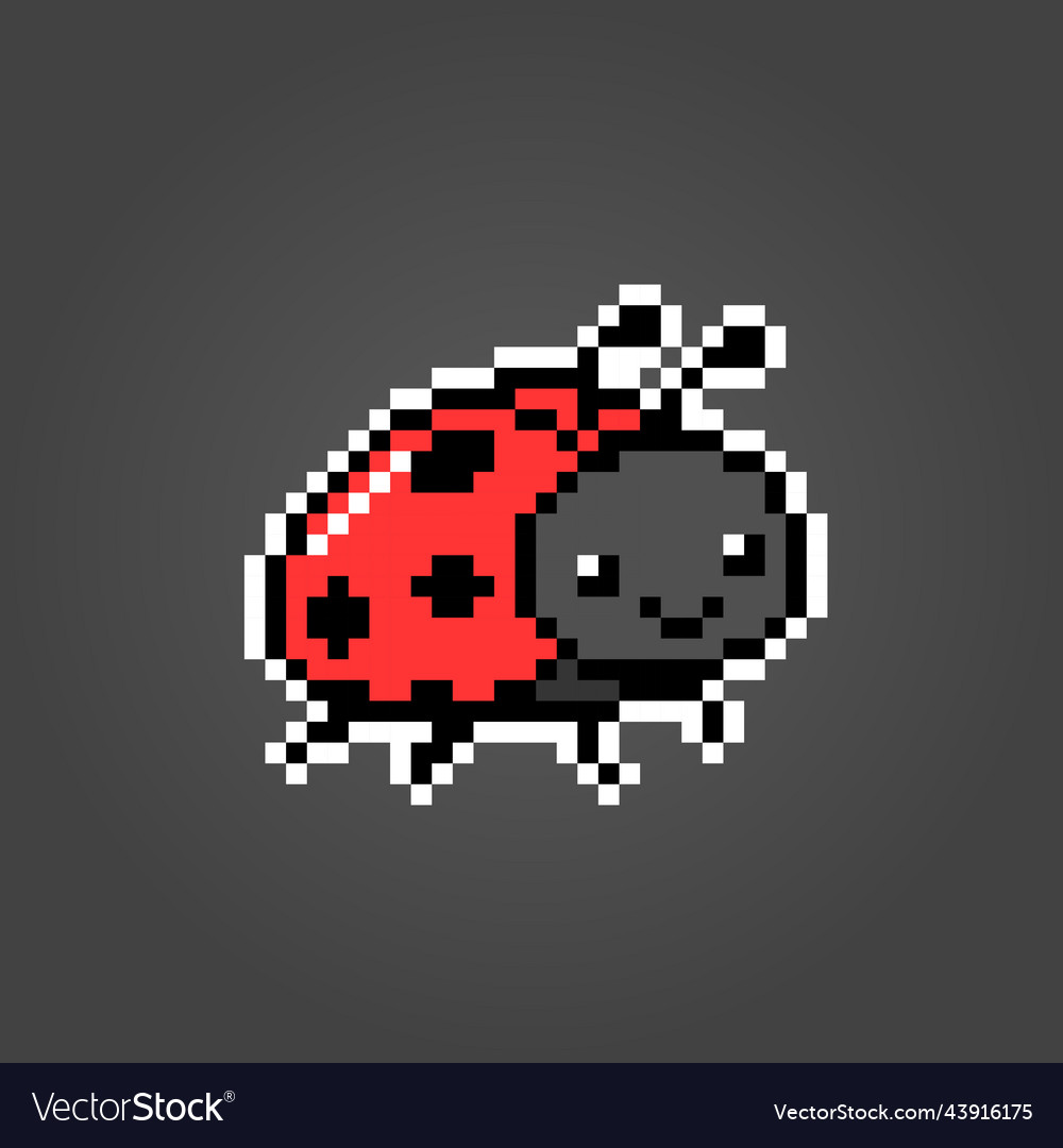 8-bit pixel of ladybug vector image 8-bit pixel of ladybug