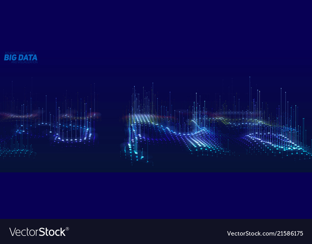 Abstract 3d big data visualization vector image Abstract 3d big data visualization