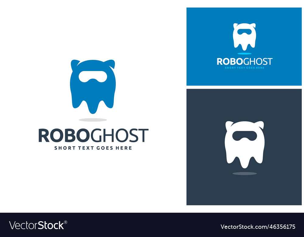 Android robot ghost artificial intelligence logo vector image Android robot ghost artificial intelligence logo