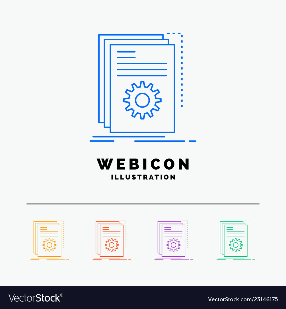 App build Entwicklerprogramm Skript 5 Farbzeile vector image App build Entwicklerprogramm Skript 5 Farbzeile