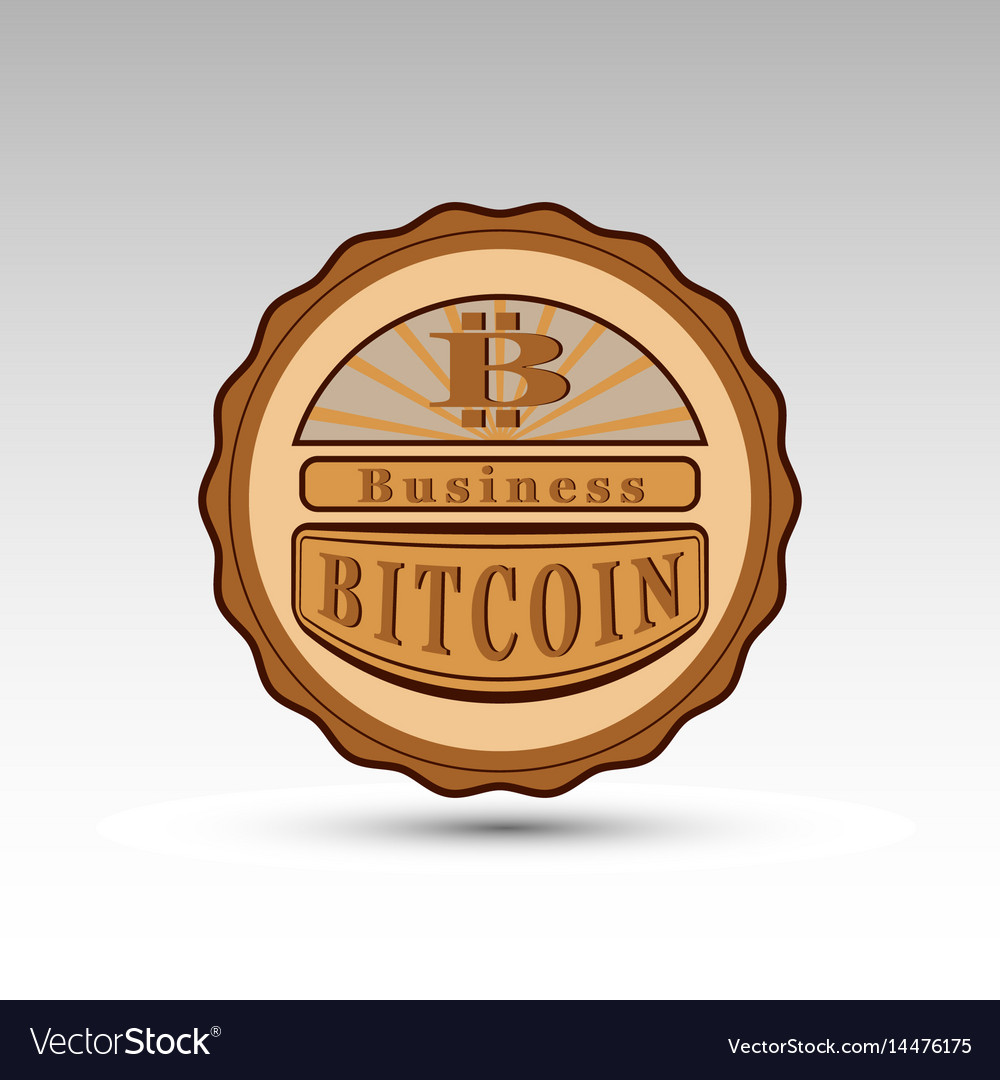 Badge with bit coin symbol