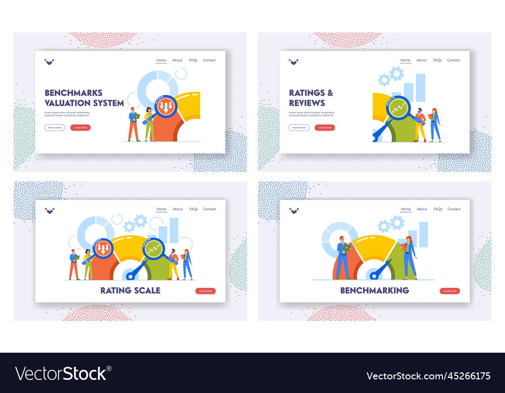 Benchmarking rating scale landing page template vector image Benchmarking rating scale landing page template