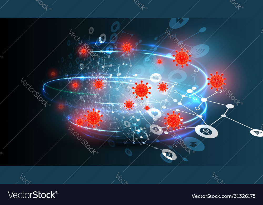 Blue abstract network background with globe amd