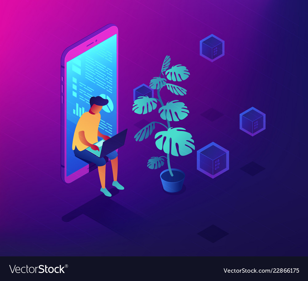 Digital era concept isometric Royalty Free Vector Image