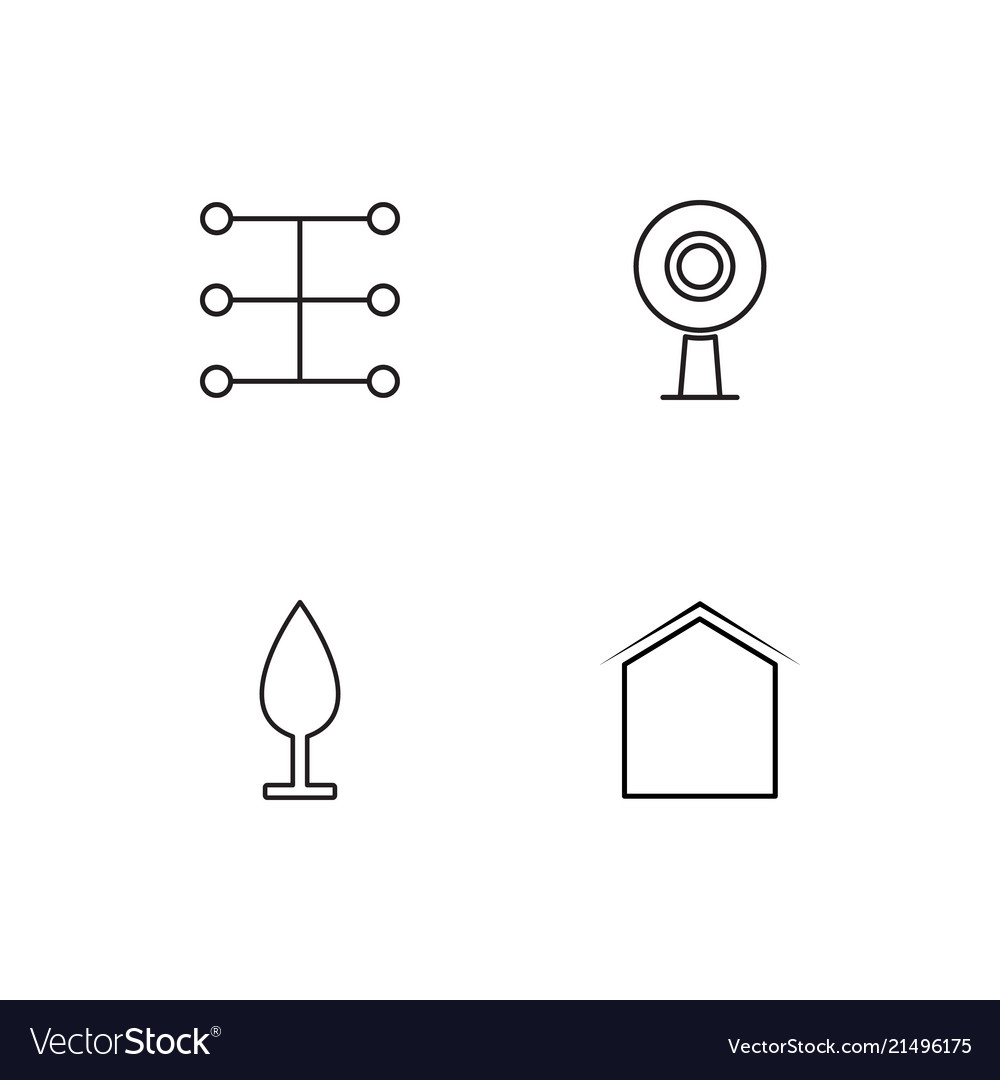 Electrical devices linear icons set simple