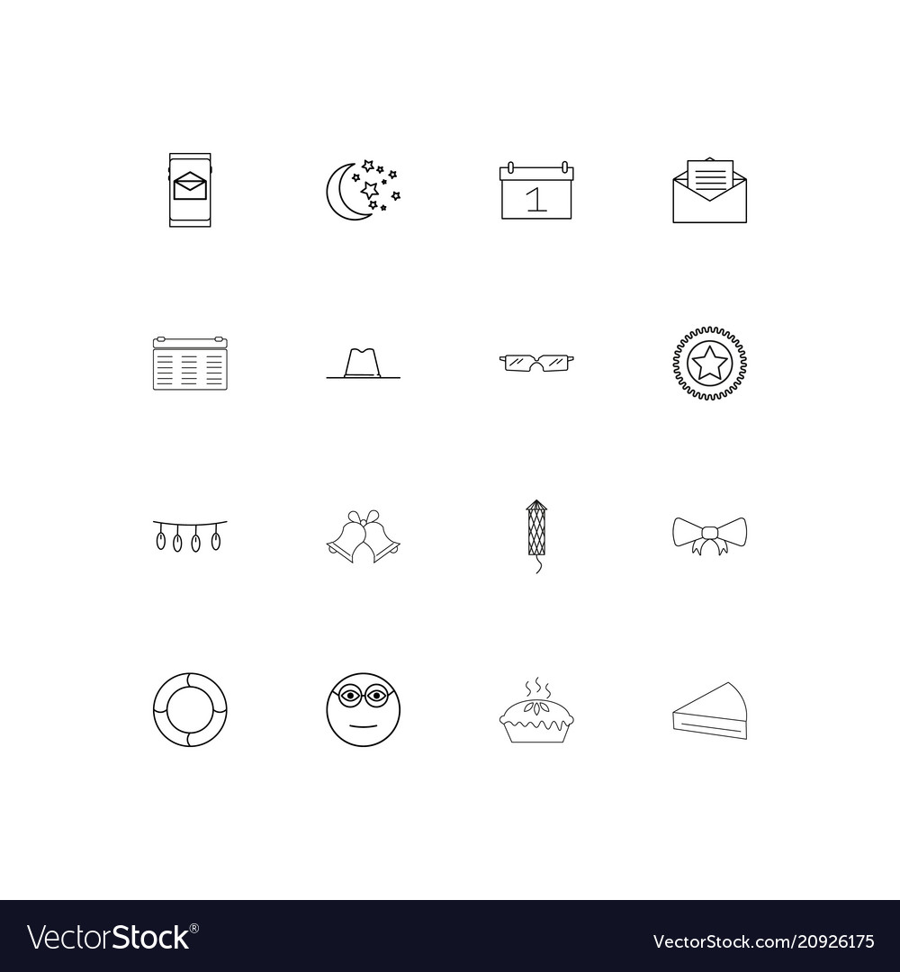 Holidays linear thin icons set outlined simple