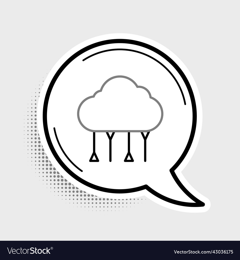 Line network cloud connection icon isolated vector image Line network cloud connection icon isolated