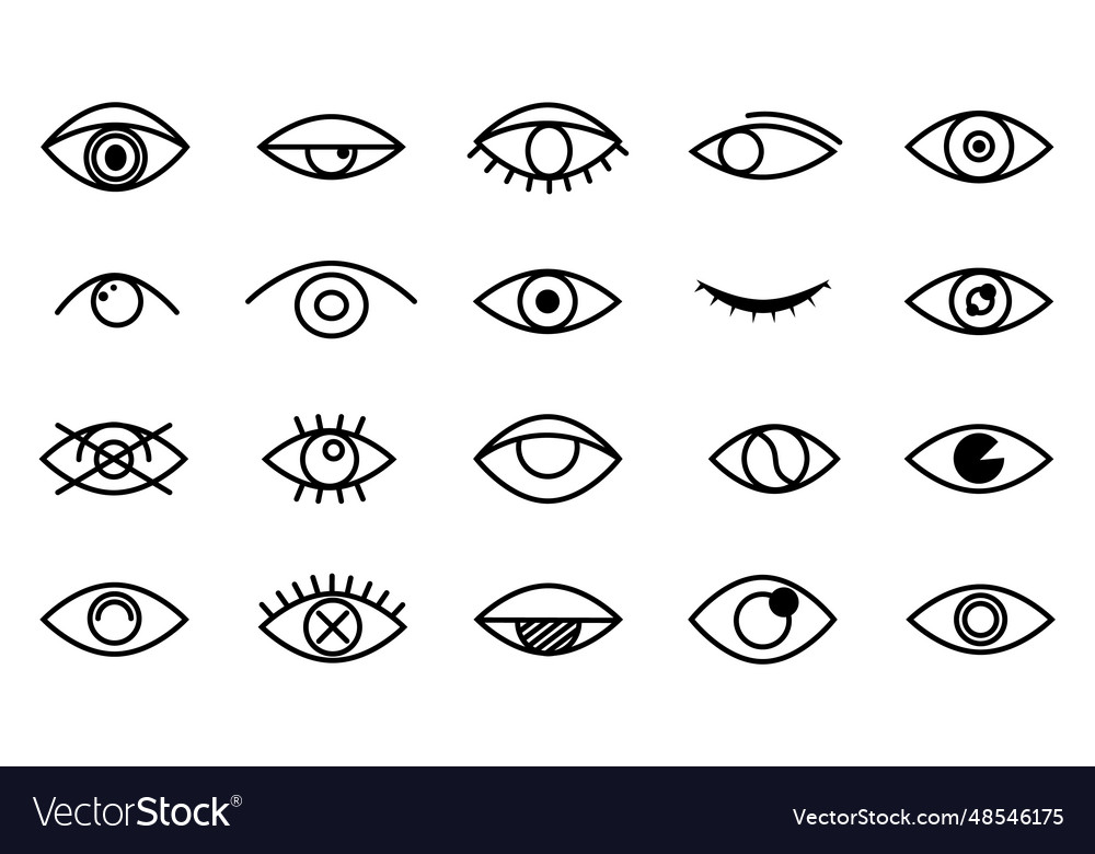 Outline eye icons line icon ophthalmology Vector Image