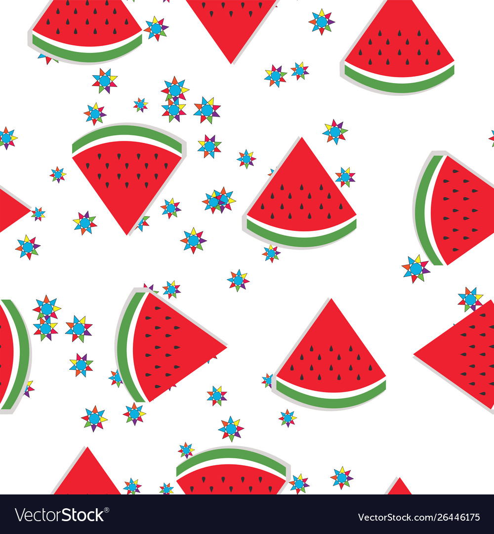 Seamless pattern with watermelon slices