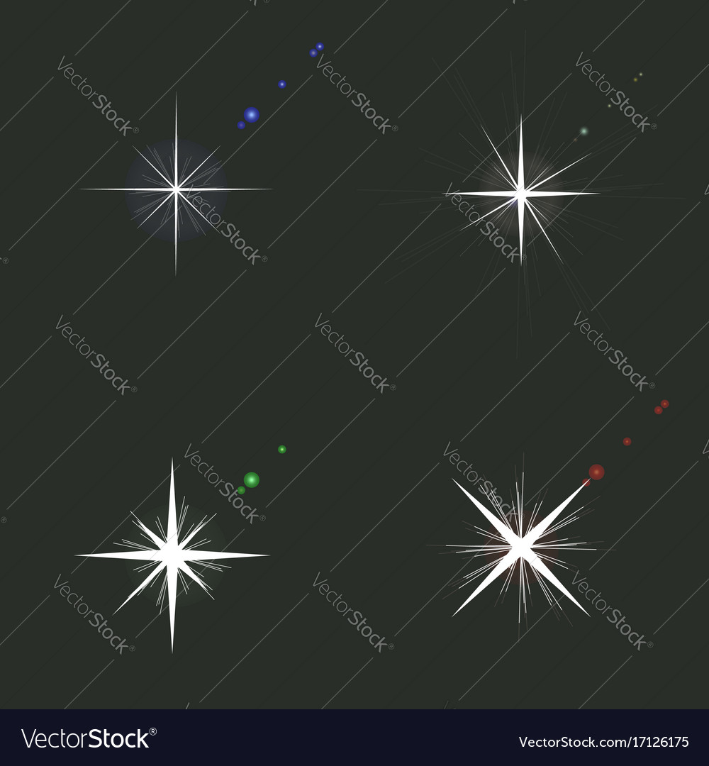 Set of sparkle lights glowing light effect Vector Image