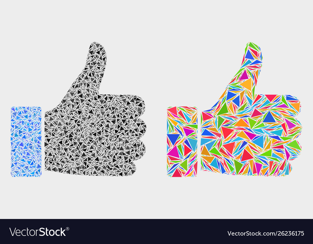 Thumb up Mosaik-Symbol Dreieckselemente