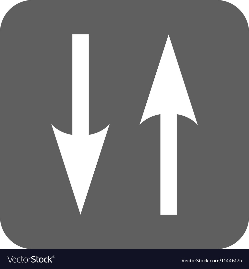 Vertikale Austauschpfeile flache quadratische Symbol