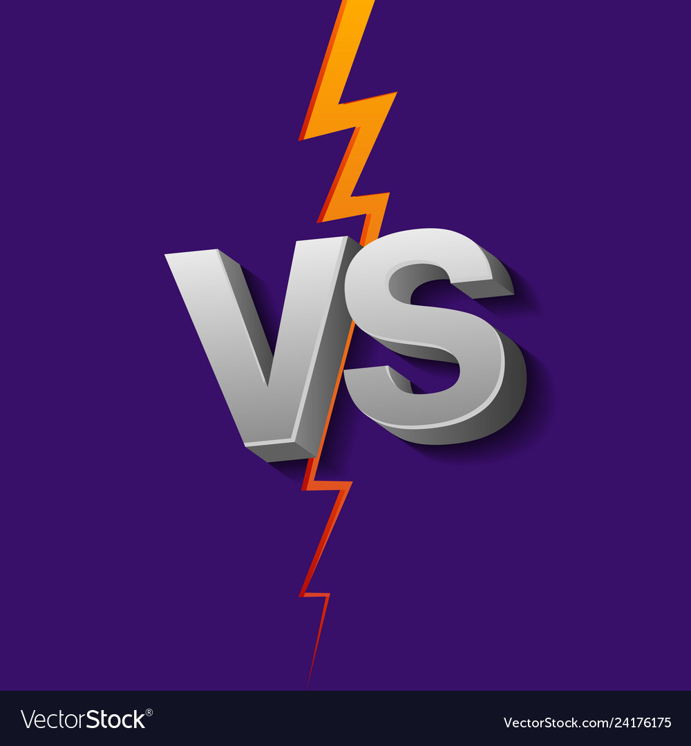 Vs letters on ultraviolet background Royalty Free Vector