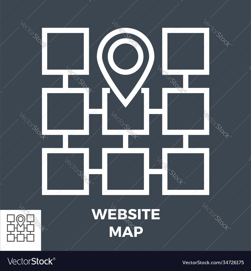 Website map line icon vector image Website map line icon