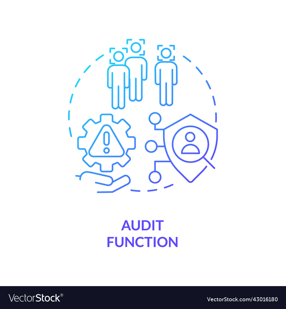 Audit function blue gradient concept icon vector image Audit function blue gradient concept icon