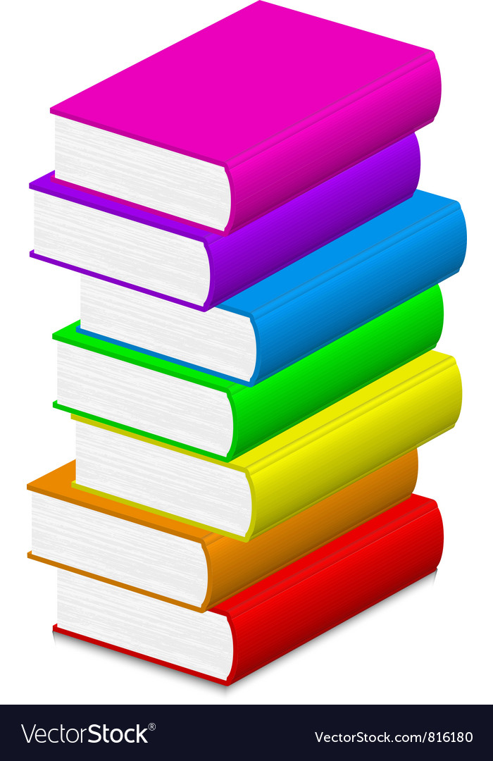 Colorful books Royalty Free Vector Image VectorStock