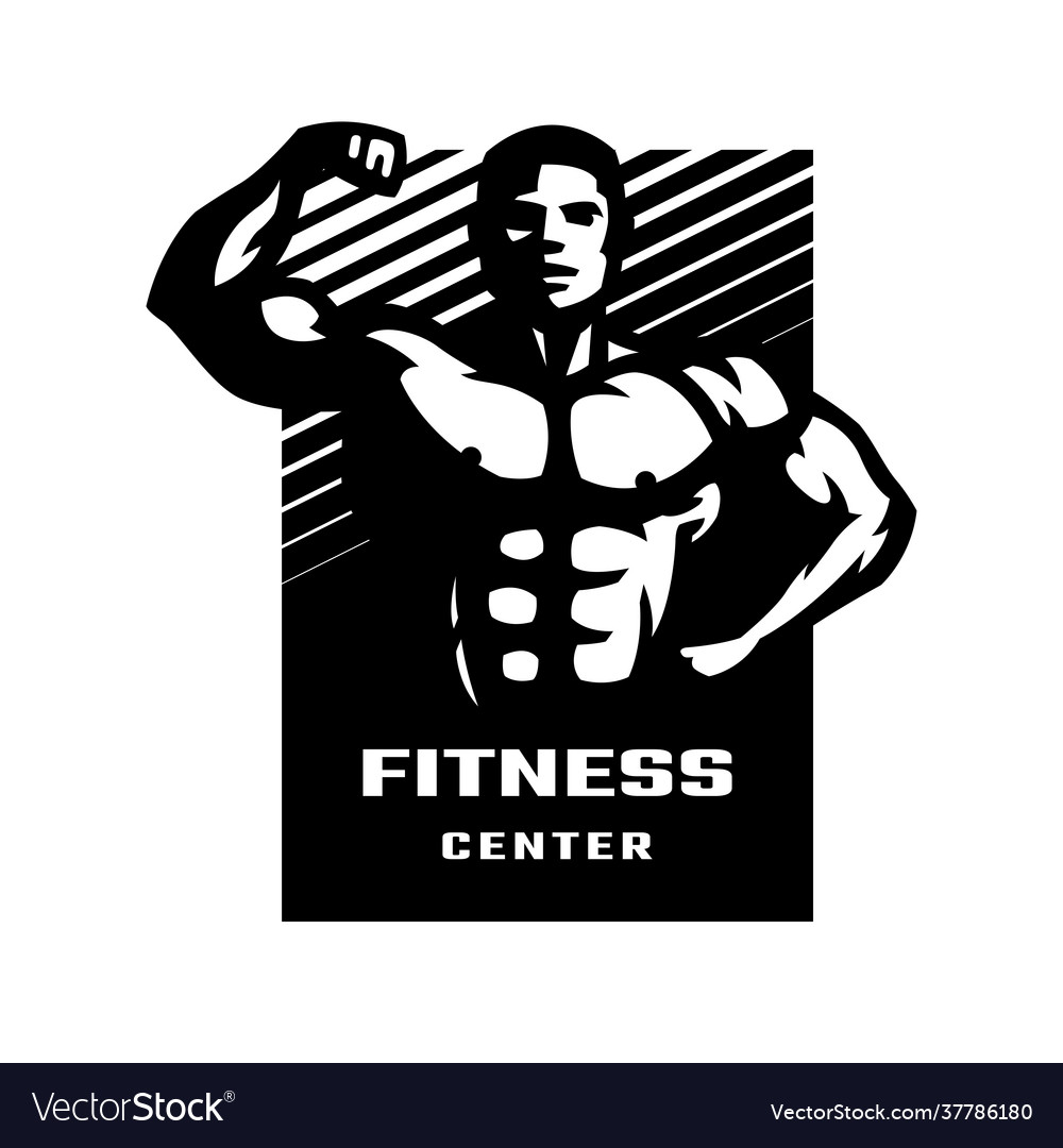 Figure A Posing Athlete Fitness Center Royalty Free Vector