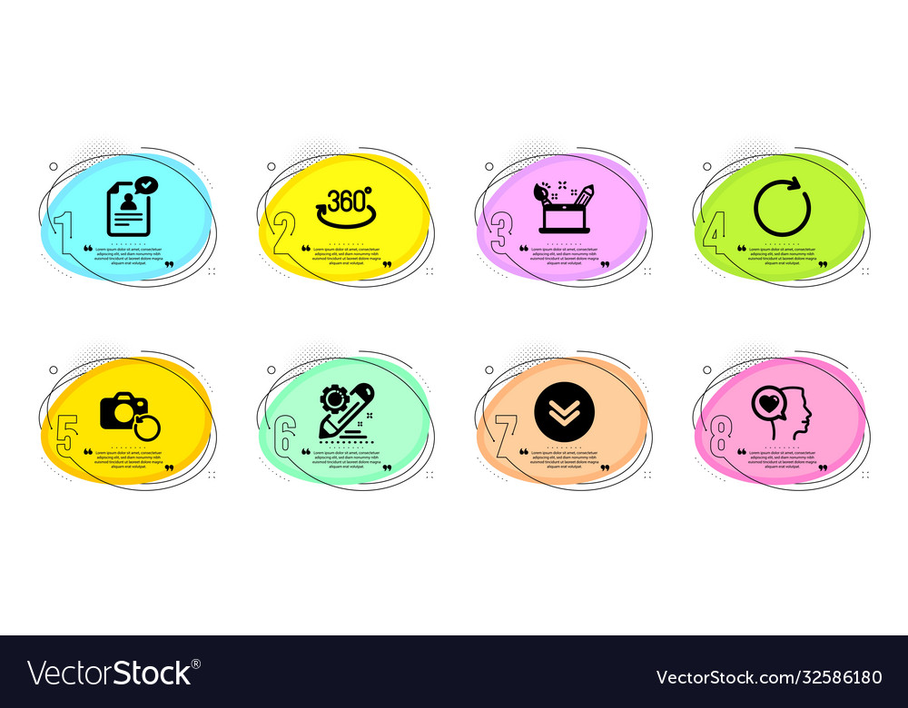 Full rotation synchronize and scroll down icons vector image Full rotation synchronize and scroll down icons