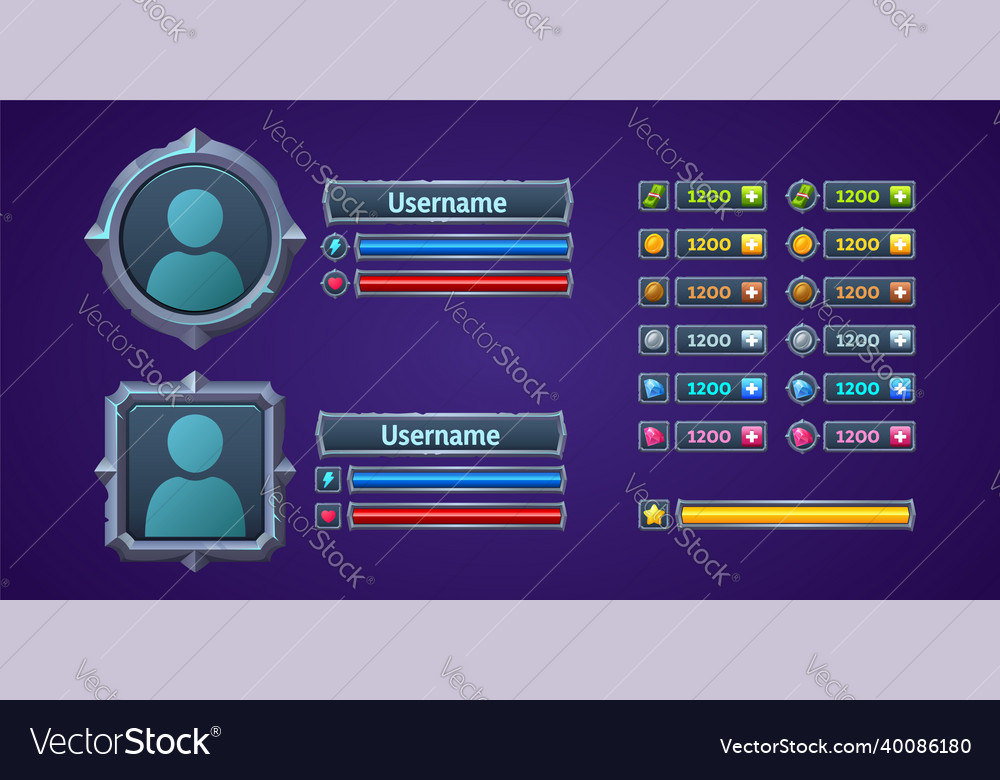 Vector design illustration for game ui , simple easy concept menu