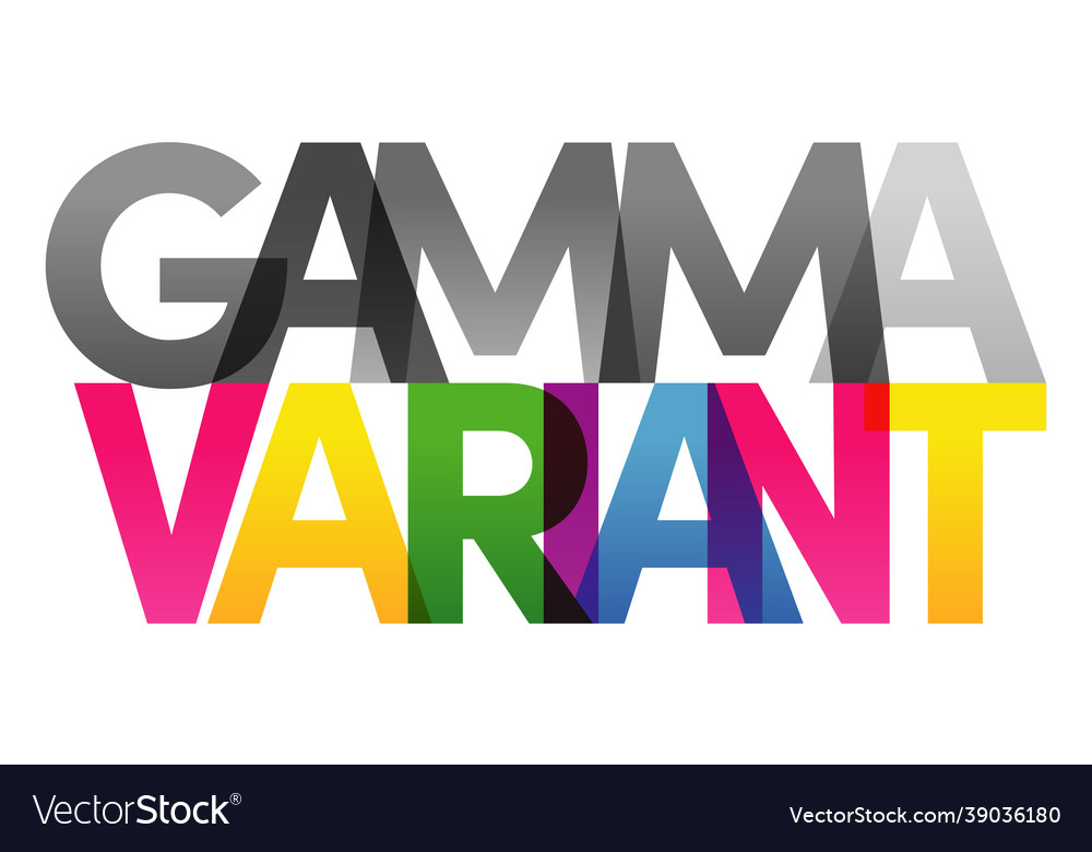Gamma variant colored rainbow text vector image Gamma variant colored rainbow text