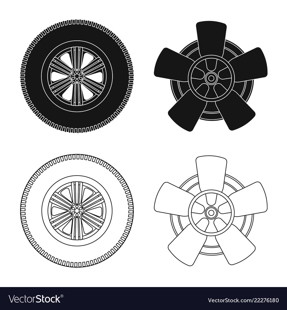Isoliertes Objekt von Auto und Teilsymbol vector image Isoliertes Objekt von Auto und Teilsymbol