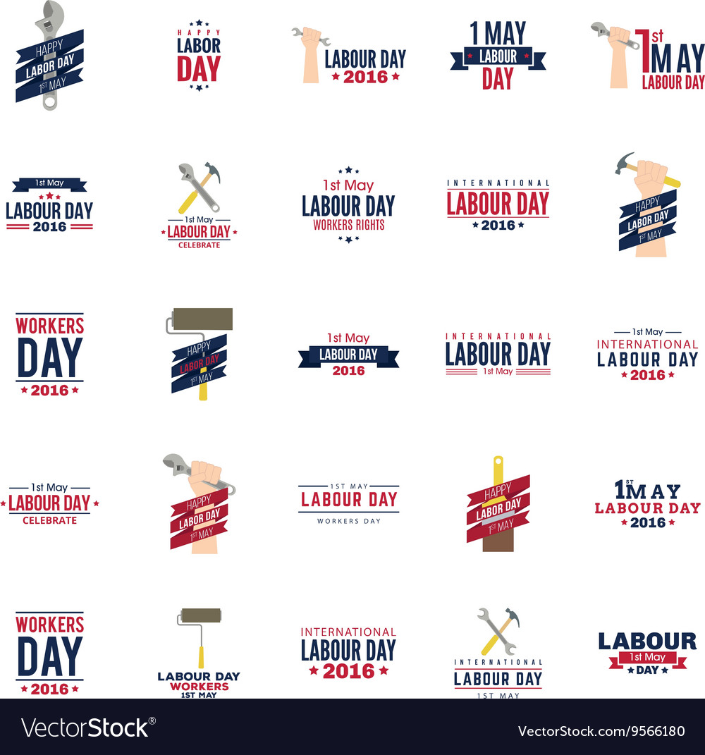 Labour day labels Royalty Free Vector Image - VectorStock