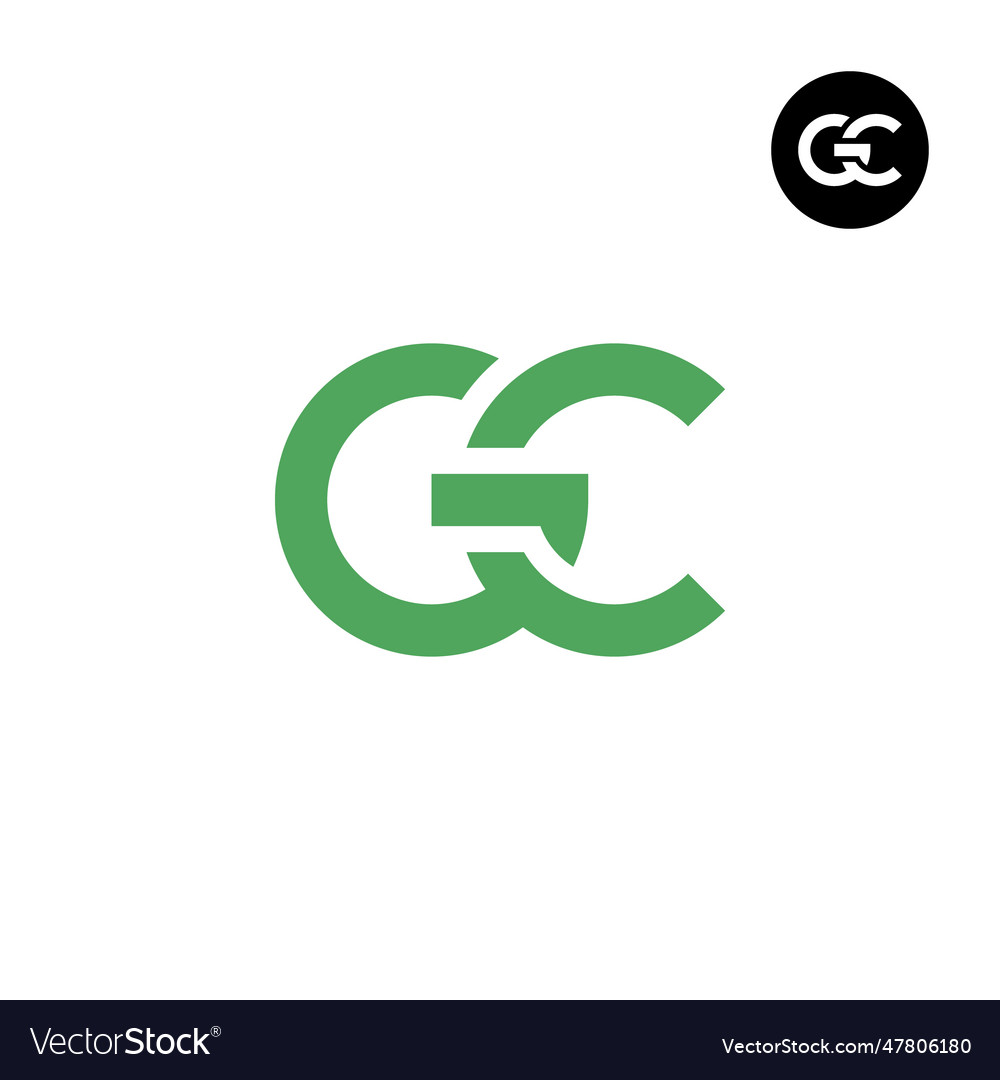 Letter gc monogram logo design Royalty Free Vector Image