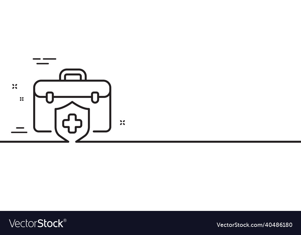 Medical insurance line icon health coverage sign