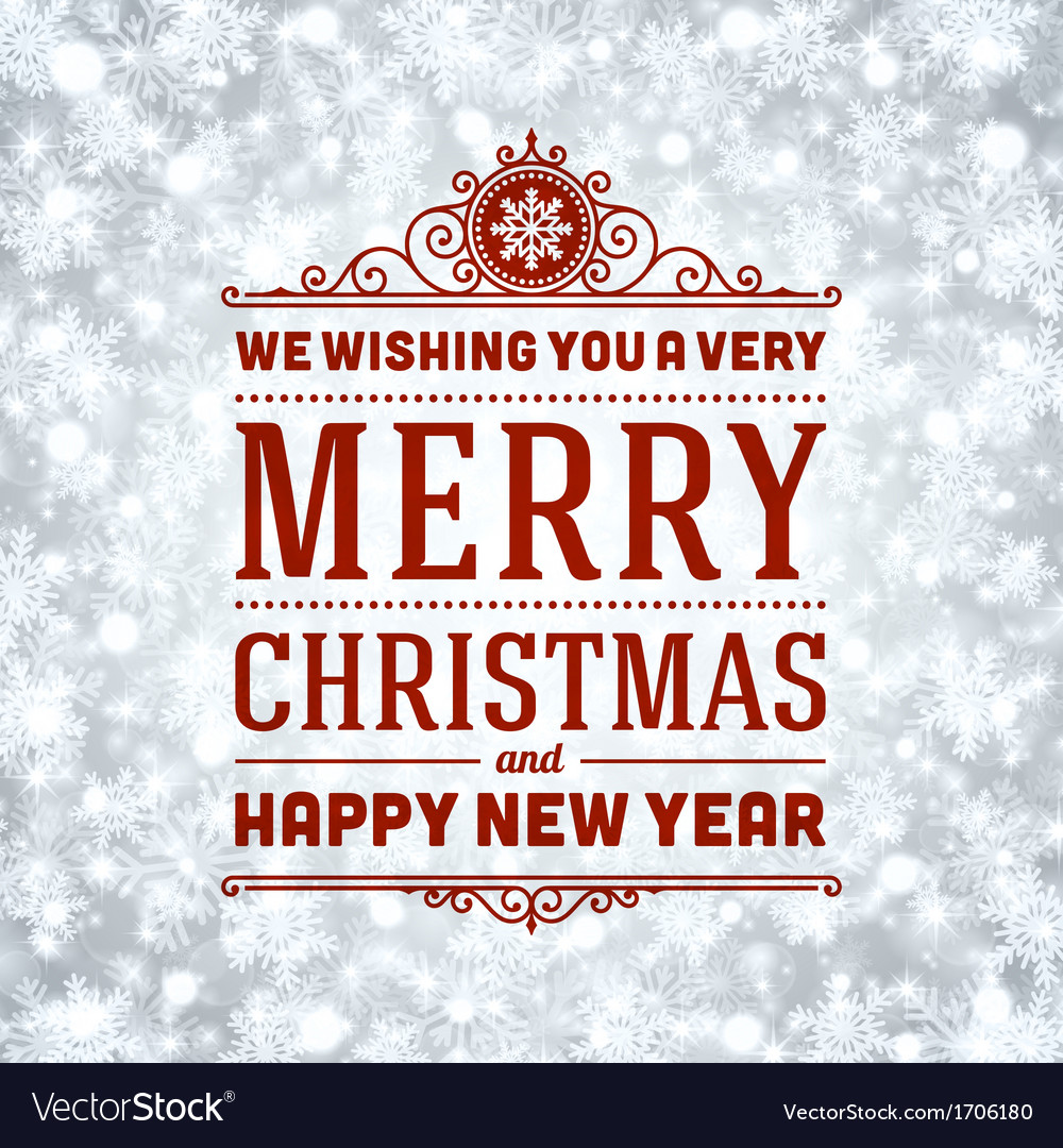 Merry christmas message and light background Vector Image