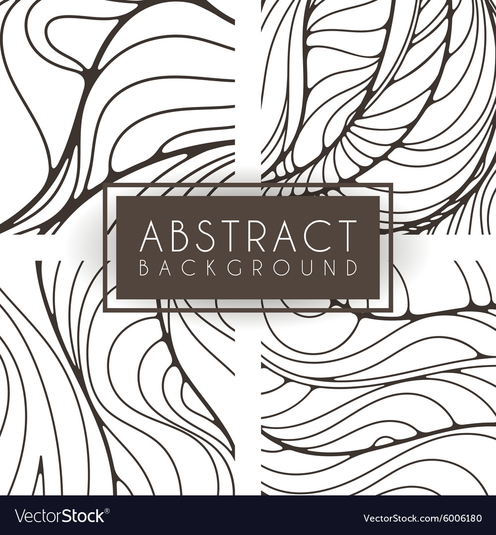 Set of four monochrome intricate patterns