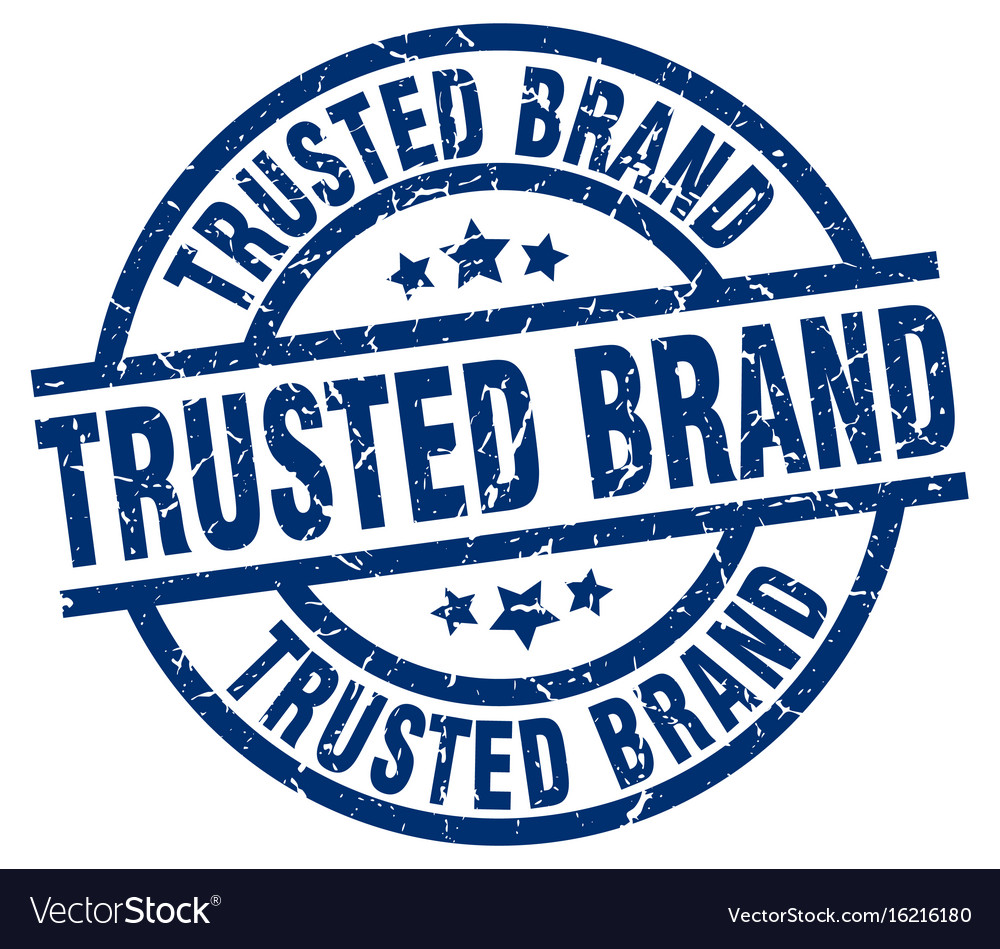 Trusted brand blue round grunge stamp